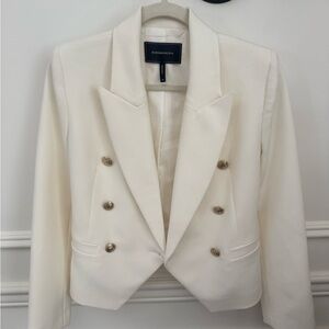 BCBGMaxAzria Cream Blazer with Gold Buttons
